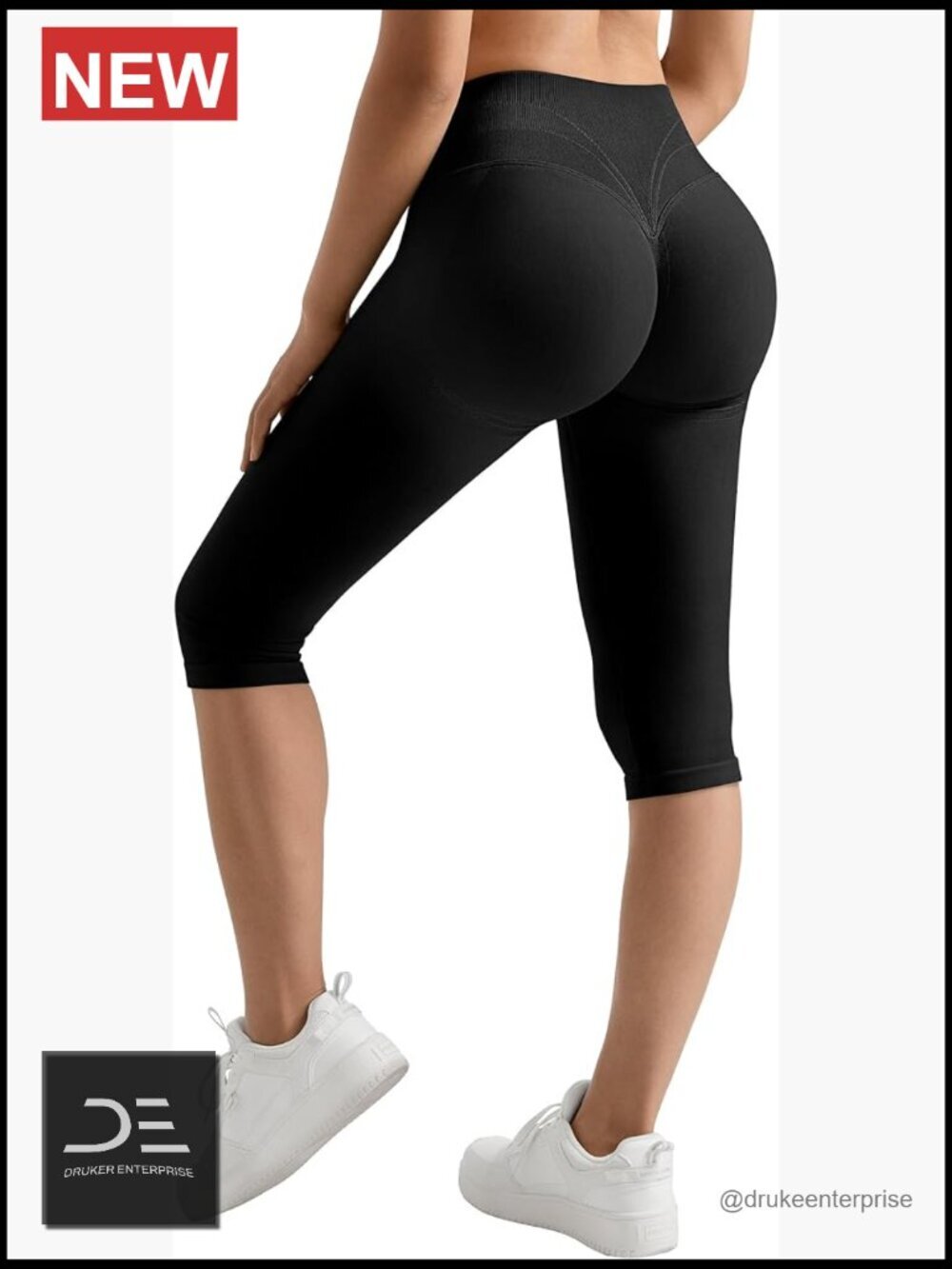 Hidden Scrunch Butt Lifting Capri Leggings High Waisted Seamless Compression